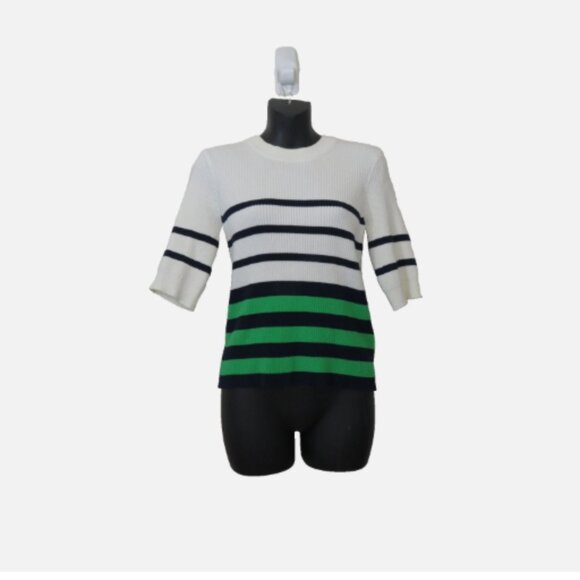 Frame size Large Short Sleeve Rib Tee Crew Neck Stripe - Picture 1 of 6